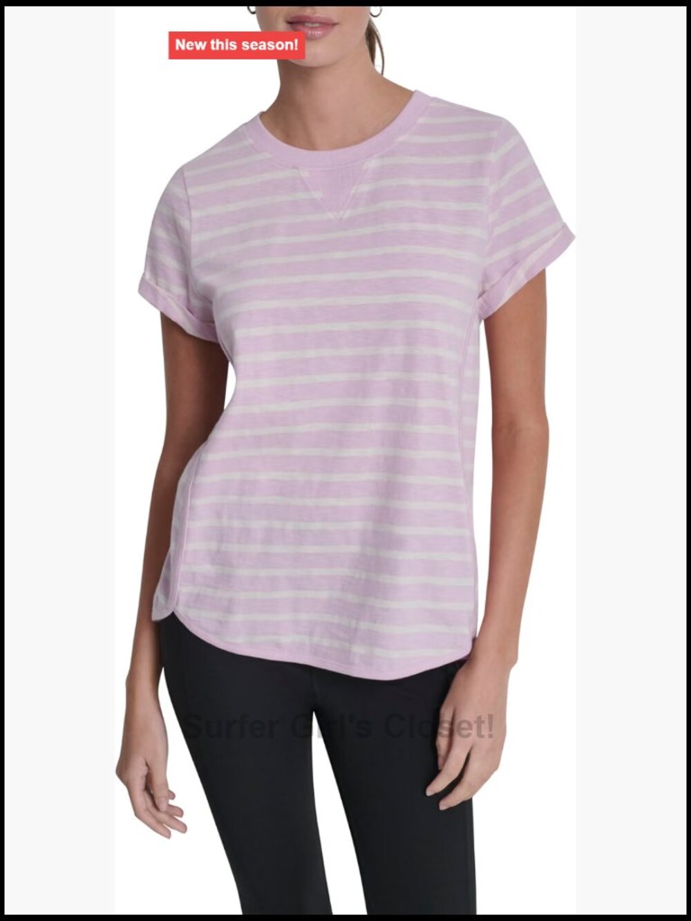 DKNY Women's Short Sleeve Mini Slub Waffle T-Shirt